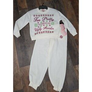 Lucky You Girls Ugly Christmas Sweater Holiday Sweatsuit  Size L (12) B10